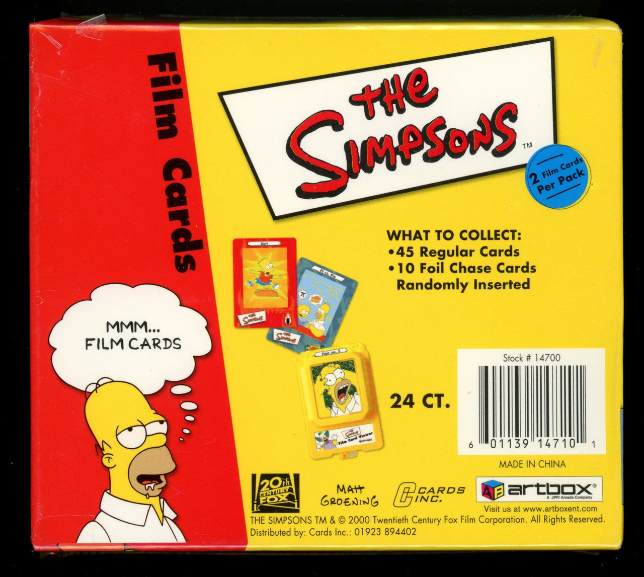 2000 Artbox The Simpsons Film Cards Box Factory Sealed