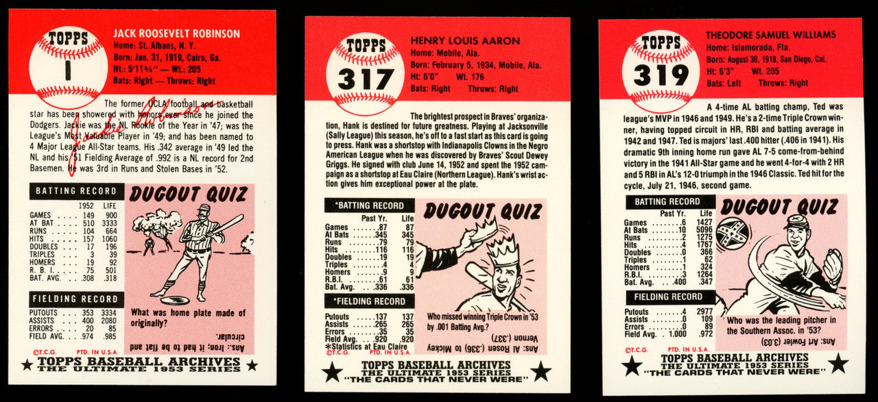1991 Topps Archives 1953 Baseball Complete Set 330 Cards