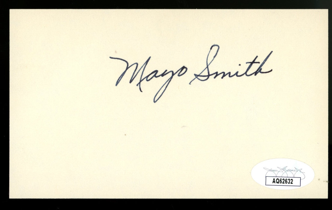 Mayo Smith Signed Autographed Index Card JSA
