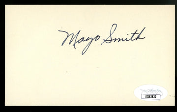 Mayo Smith Signed Autographed Index Card JSA
