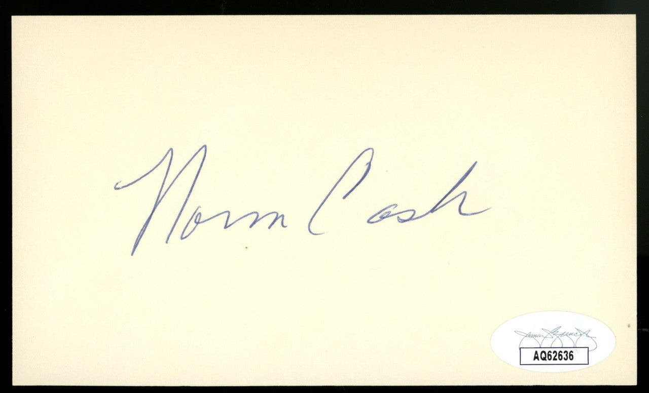 Norm Cash Signed Autographed Index Card JSA