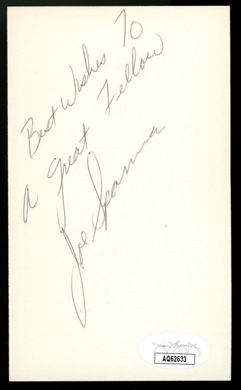 Joe Sparma Signed Autographed Index Card JSA