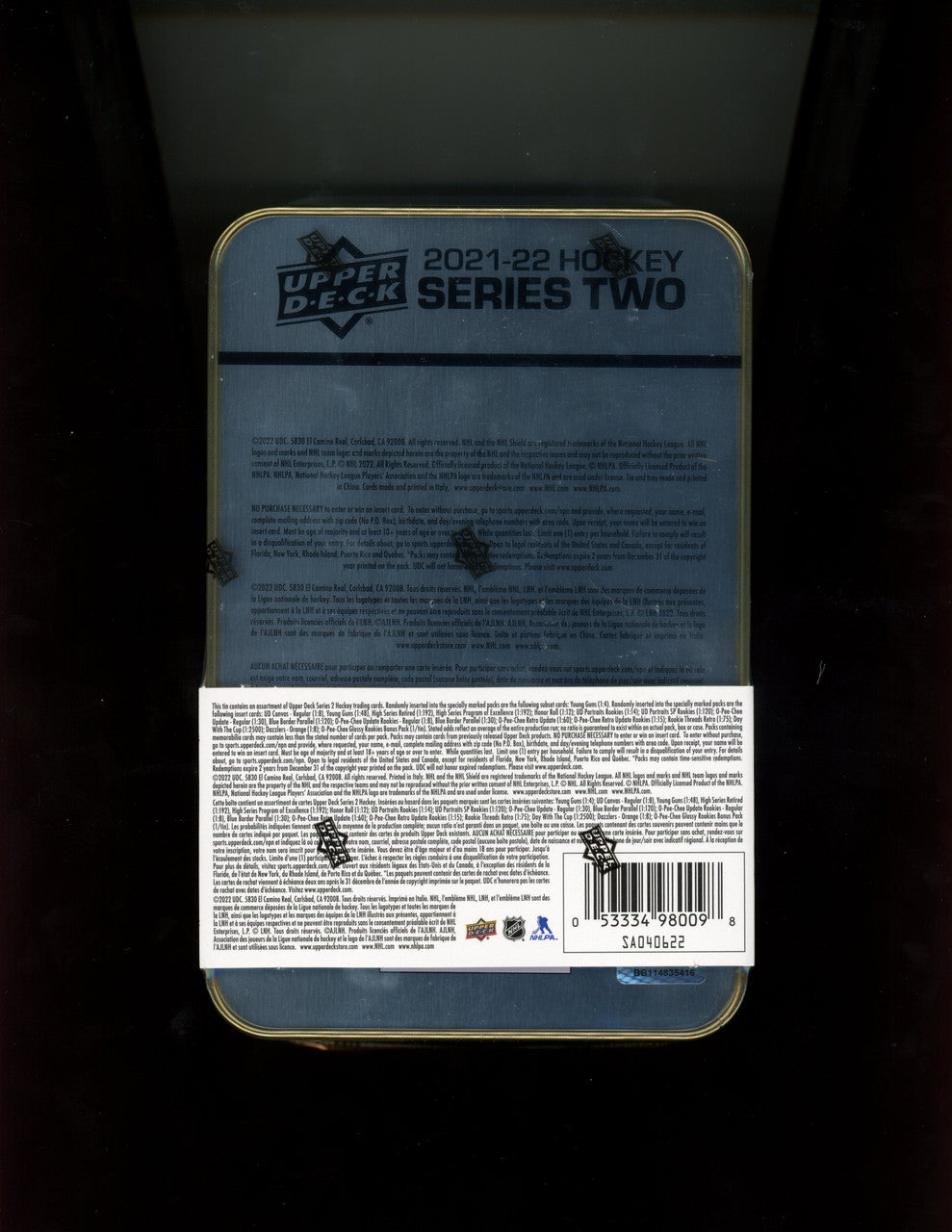 2021-22 Upper Deck Series 2 Hockey Tin
