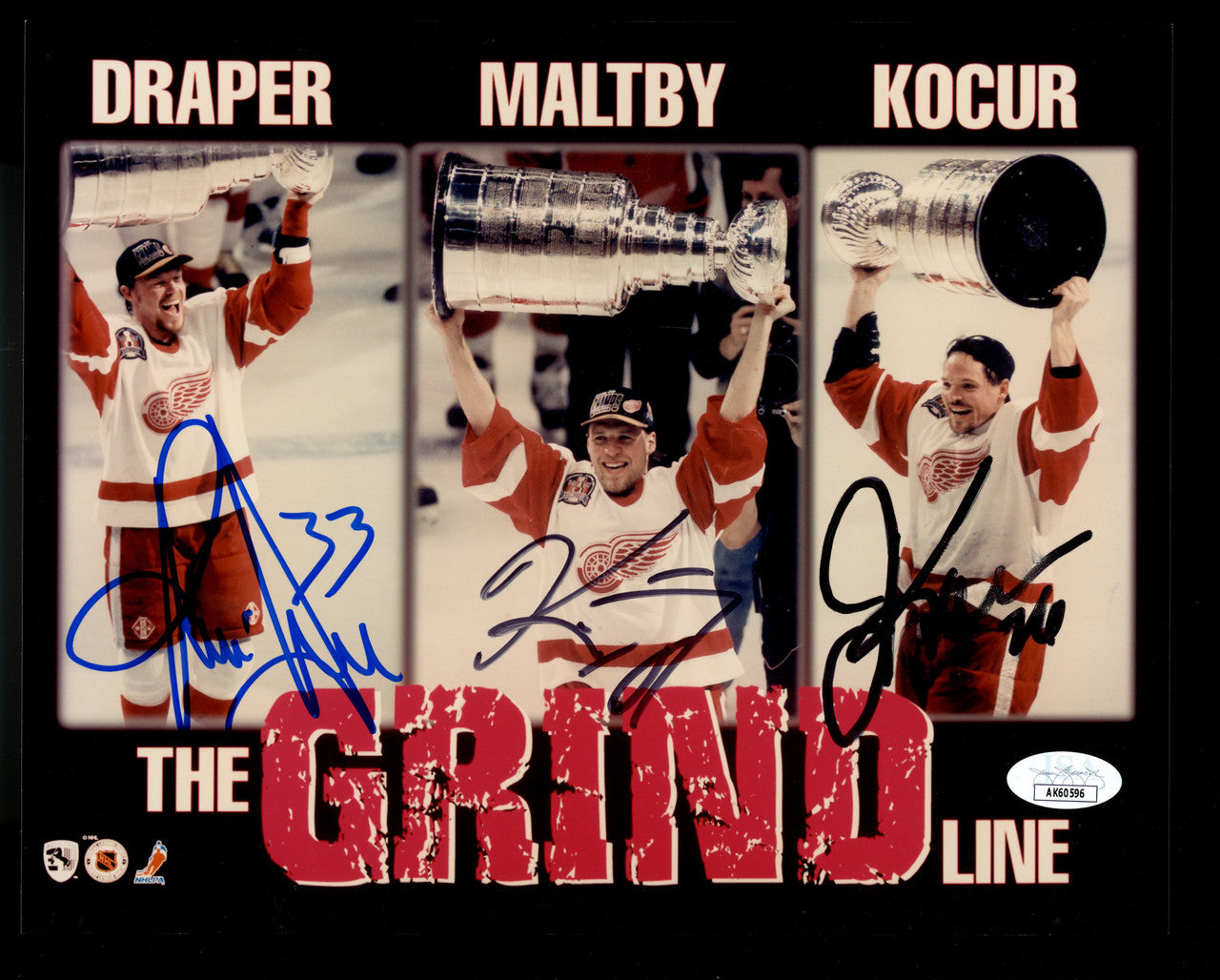 Draper/Maltby/Kocur Signed Autographed 8x10 Photo JSA AK60596