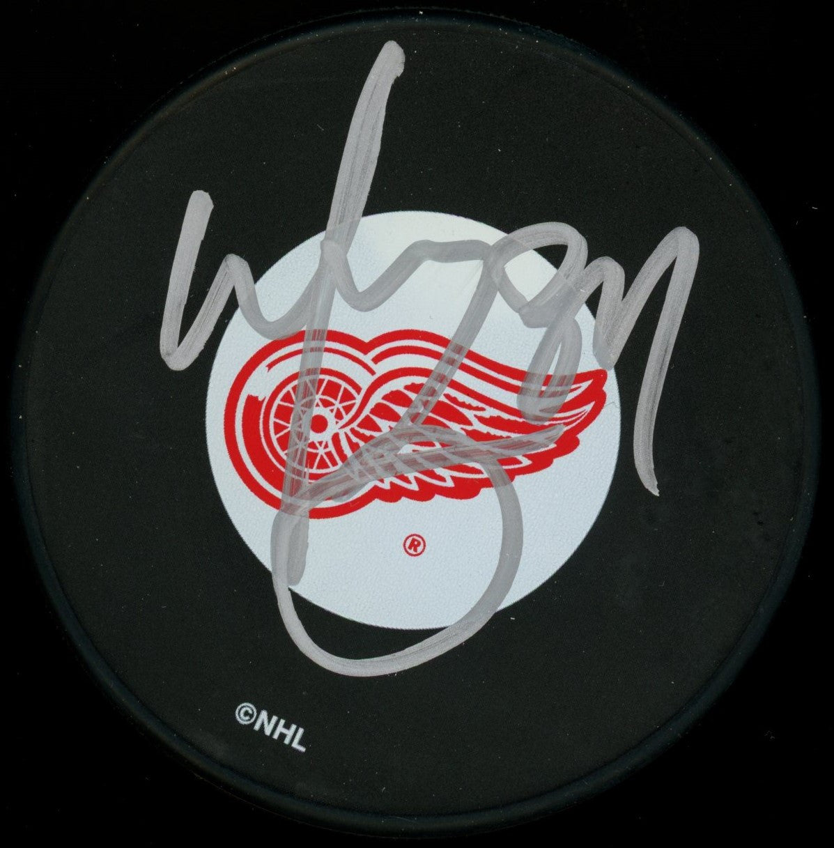 Manny Legace Signed Autographed Detroit Red Wings Puck