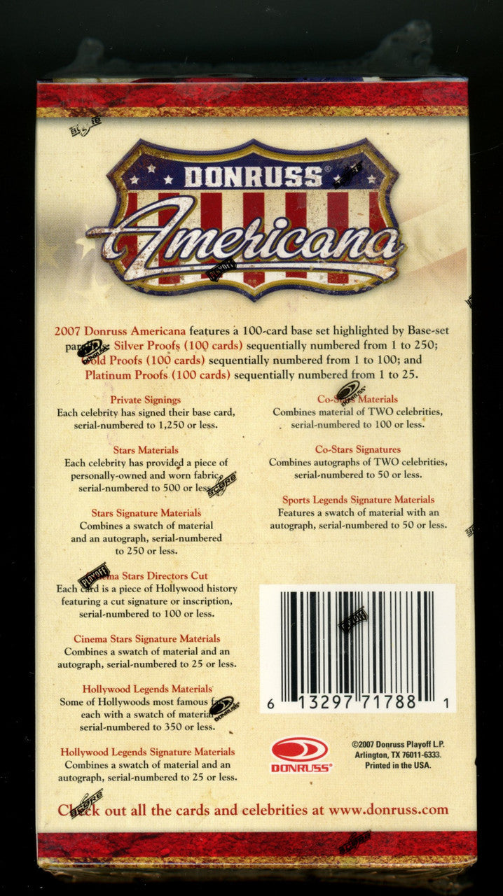 2007 Donruss Americana Blaster Box Factory Sealed