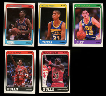1988-89 Fleer Basketball Near Complete Set 140/143 Missing MJ AS & Sticker NM
