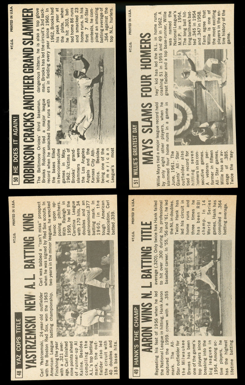 1964 Topps Giants Baseball Complete Set (60) EX/MT Overall