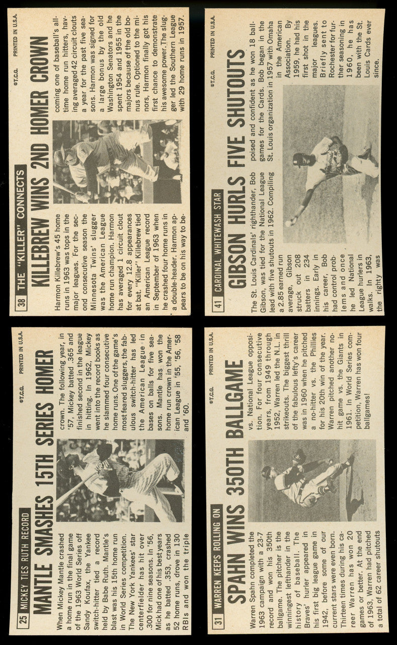 1964 Topps Giants Baseball Complete Set (60) EX/MT Overall