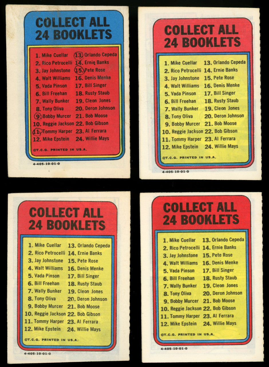 1970 Topps Baseball Story Booklets Complete Set (24) EX-EX/MT