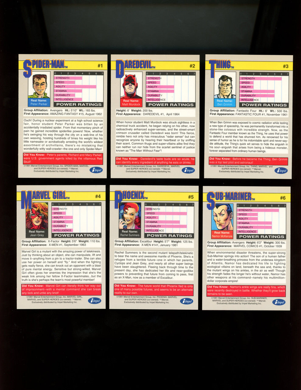 1991 Impel Marvel Universe Series 2 Complete Set (162) W/ Holos (5)