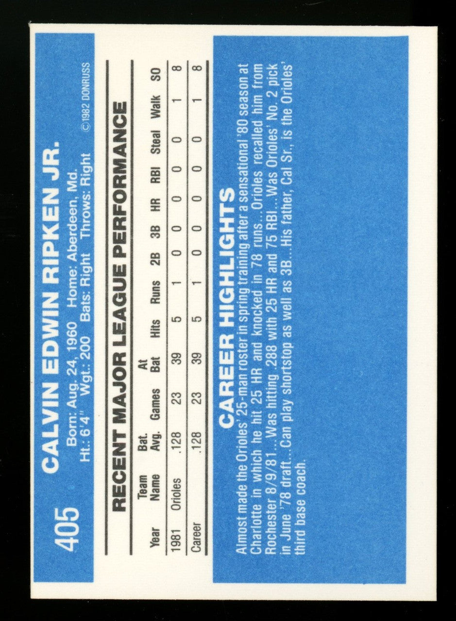 1982 Donruss Baseball Complete Set (660) NM-MT Cal Ripken Jr. RC