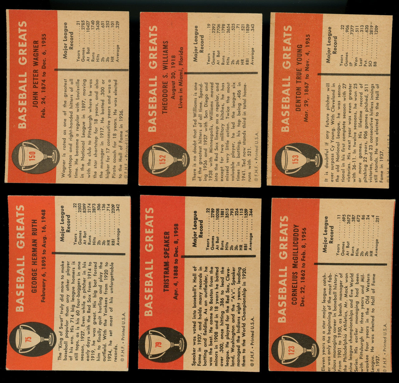 1961 Fleer Baseball Greats Complete Set (154) EX-NM W/ Wrapper