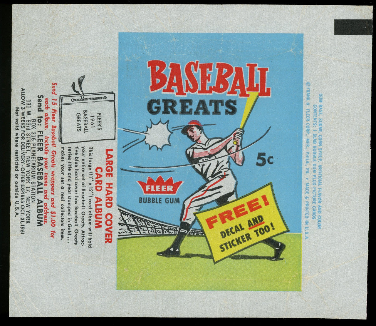 1961 Fleer Baseball Greats Complete Set (154) EX-NM W/ Wrapper