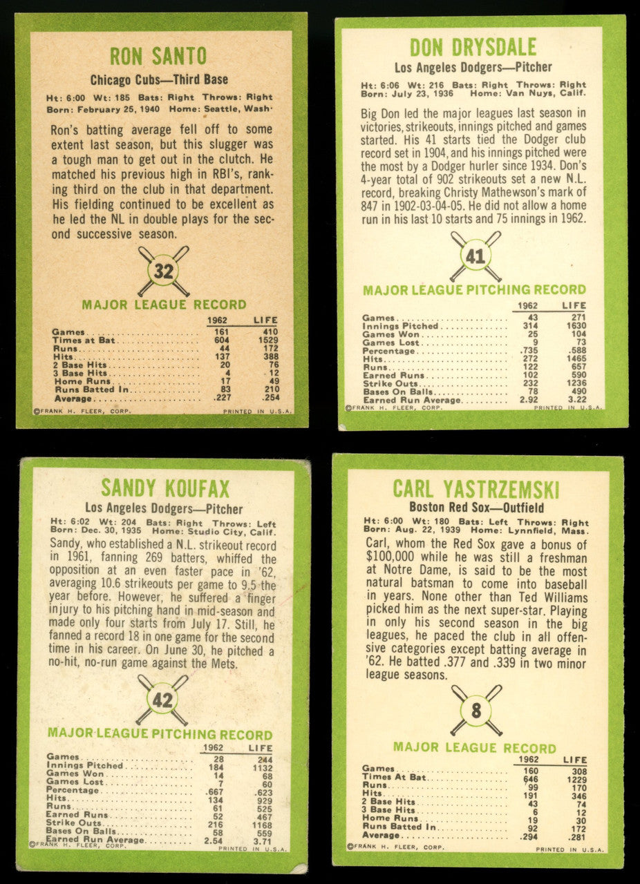 1963 Fleer Baseball Near Complete Set (65/66) VG-VG/EX Overall