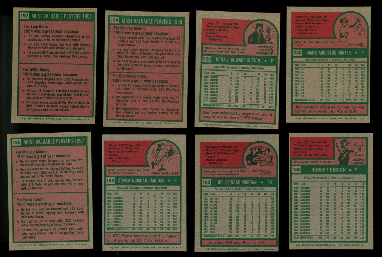 1975 Topps Mini Baseball Complete Set (660) EX/MT Overall