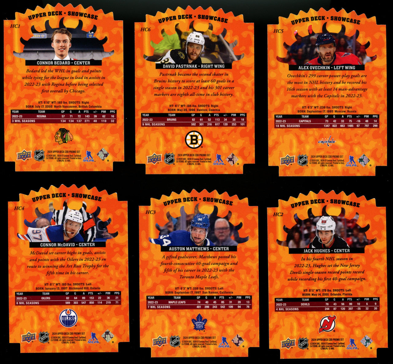 2024 Upper Deck CDD NHL Hot Commodities Die Cut Set (6) Bedard RC #HC1 in Box