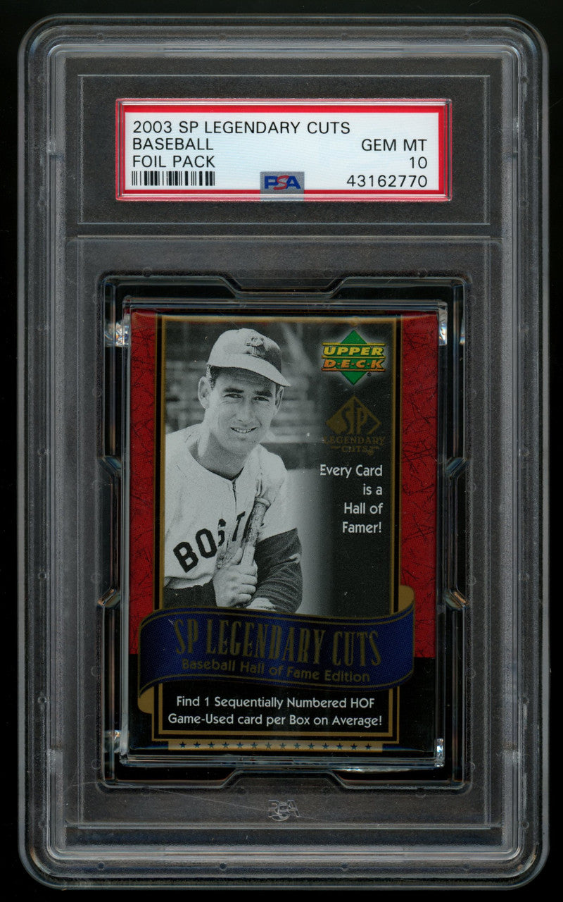 2003 Upper Deck SP Legendary Cuts Baseball Foil Pack PSA 10