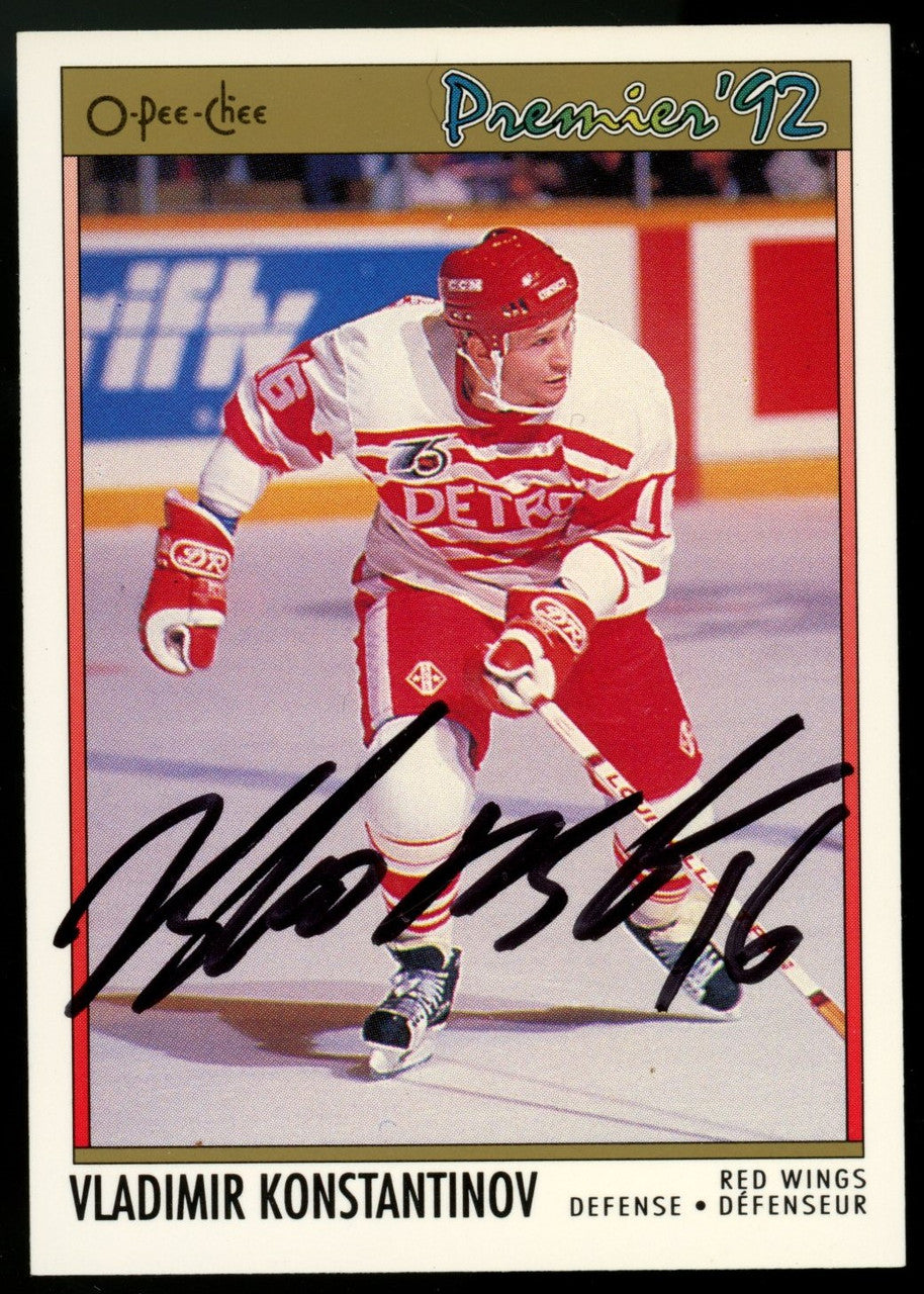 1991-92 OPC Premier Vladimir Konstantinov #118 Signed Autographed JSA