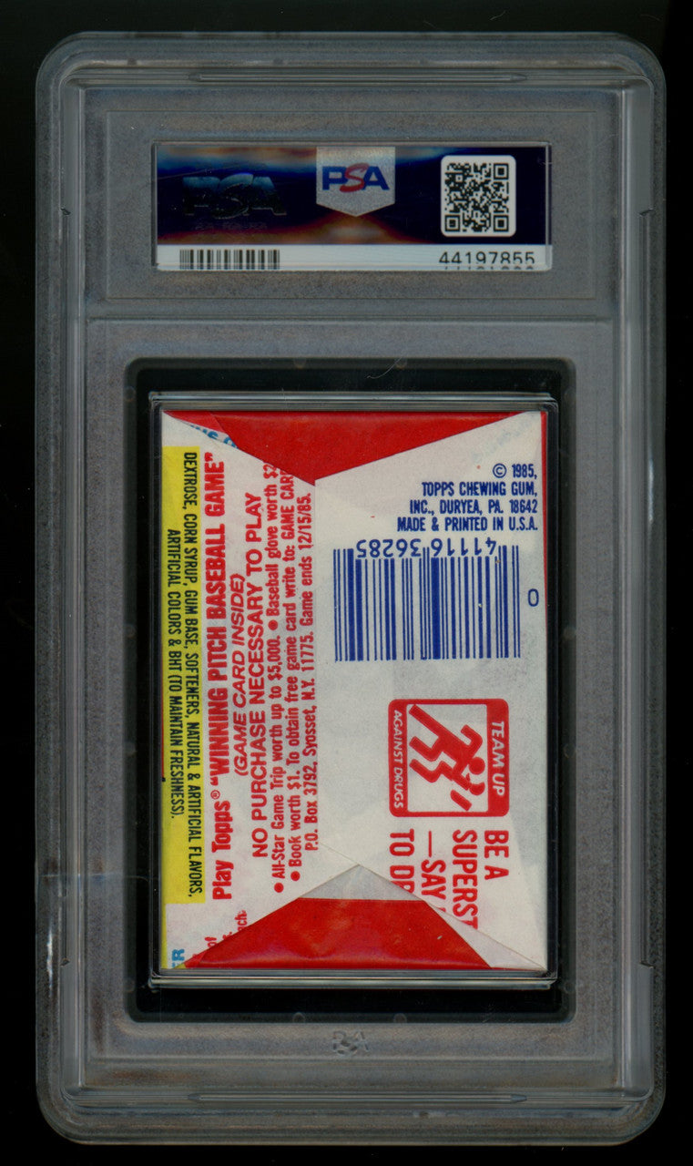 1985 Topps Baseball Wax Pack PSA 8