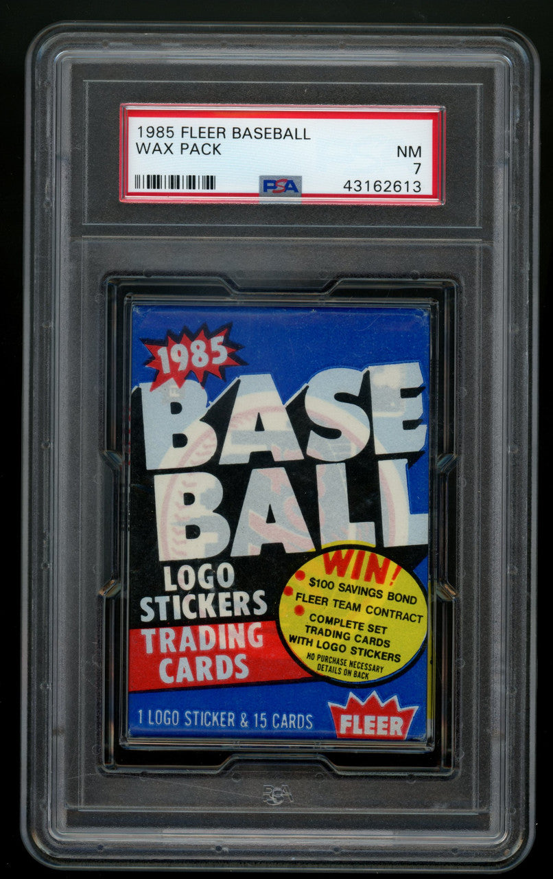 1985 Fleer Baseball Wax Pack PSA 7