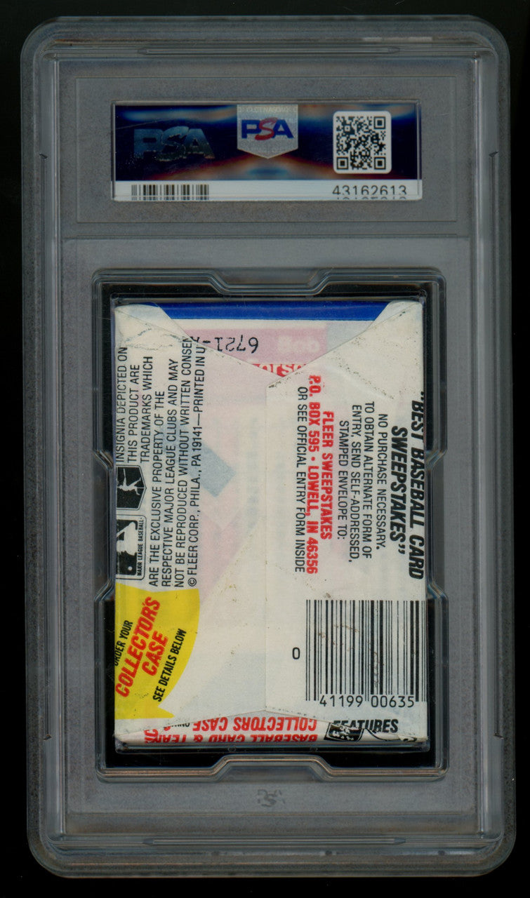 1985 Fleer Baseball Wax Pack PSA 7
