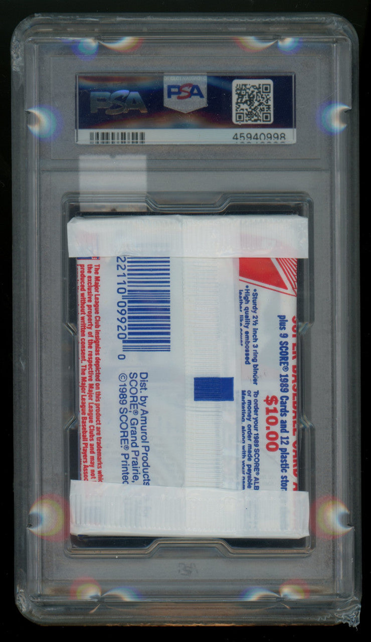 1989 Score Baseball Pack Randy Johnson on Back PSA 9