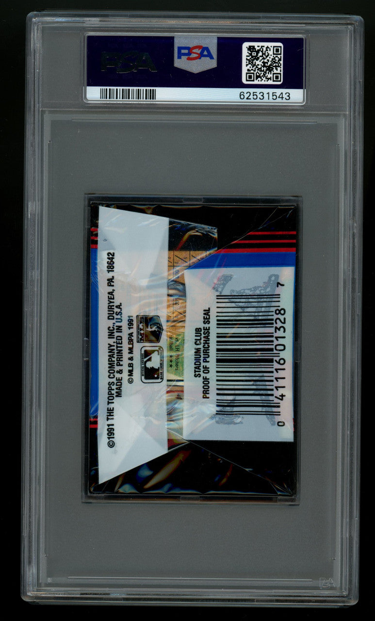 1991 Topps Stadium Club Baseball Series 1 Cello Pack Frank Thomas on Back PSA 9