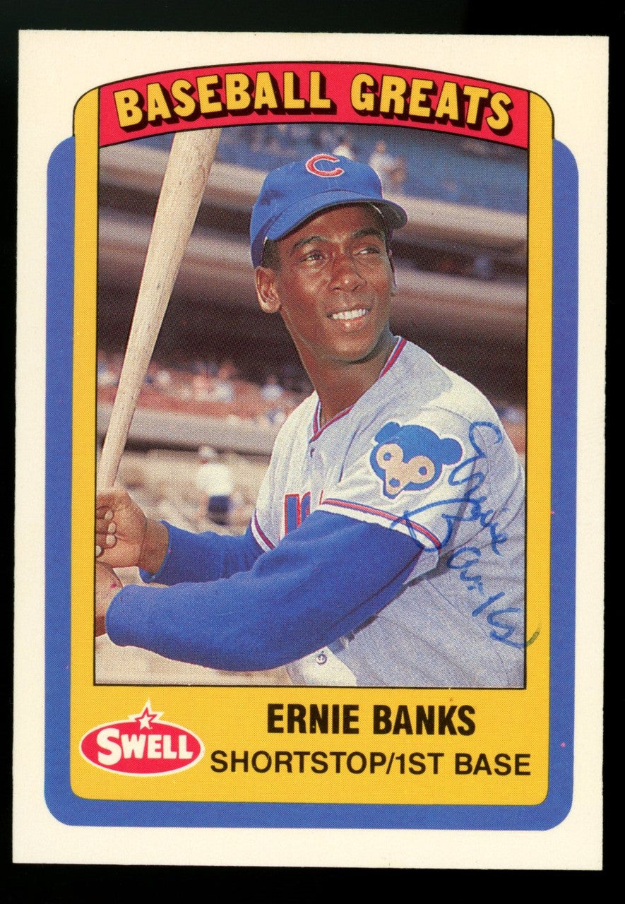 1990 Swell Baseball Greats Ernie Banks #95 Signed Auto JSA