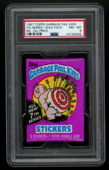 1987 Topps Garbage Pail Kids 7th Series Wax Pack No .25 Price PSA 8