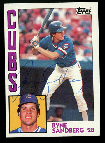 1984 Topps Ryne Sandberg #596 Signed Auto JSA