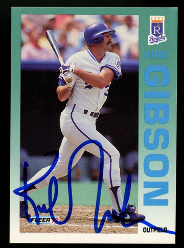 1992 Fleer Kirk Gibson #157 Signed Auto JSA