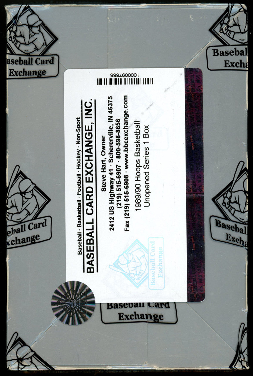 1989/90 Hoops Basketball Series 1 Wrapped Sealed BBCE Wax Box (36 Packs)