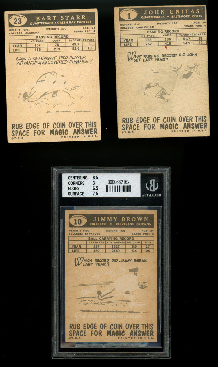 1959 Topps Football Complete Set (176) VG/EX Jim Brown BGS 4