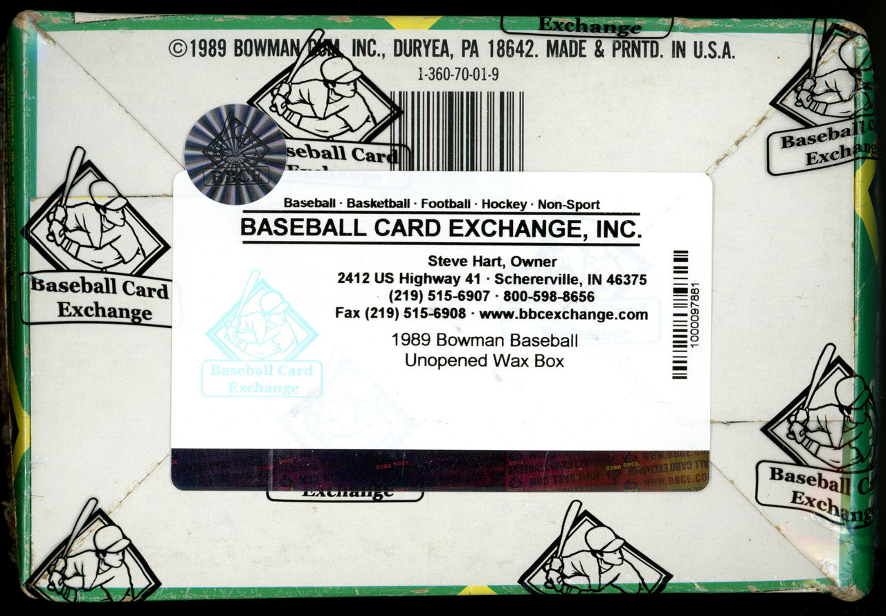 1989 Bowman Baseball Wax Box BBCE Wrapped and Sealed