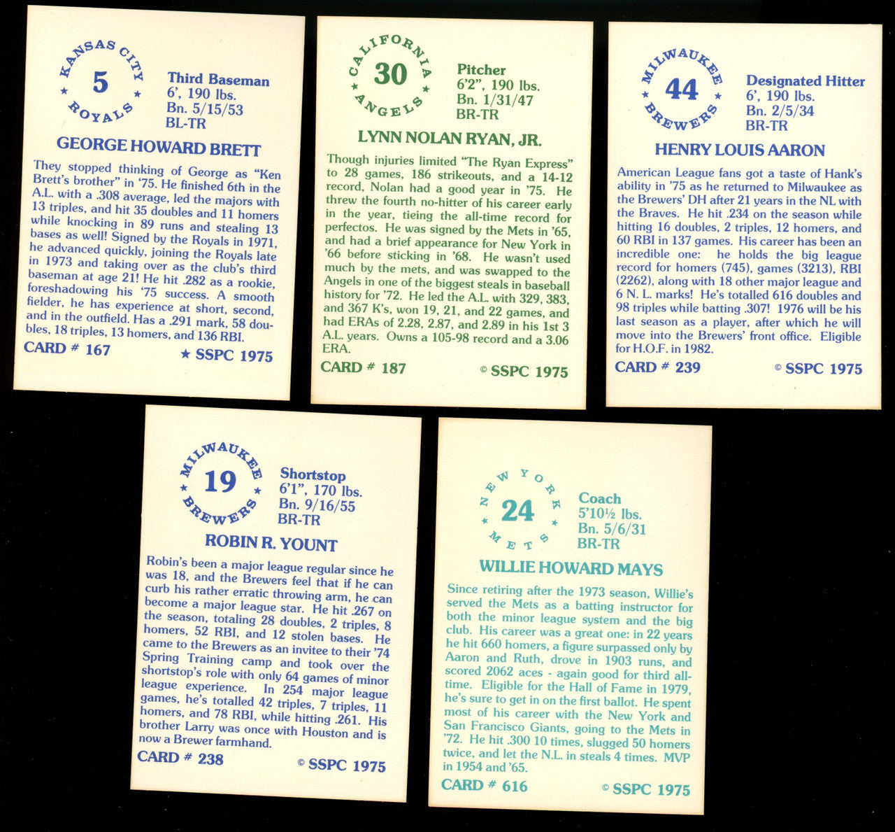1975 1976 SSPC Baseball Near Complete Set 622/630 NM-MT