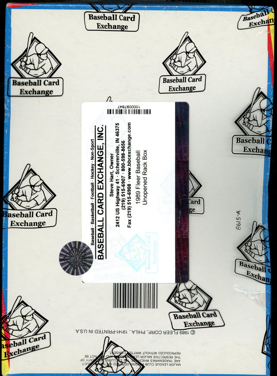 1989 Fleer Baseball Rack Pack Box BBCE Wrapped Sealed