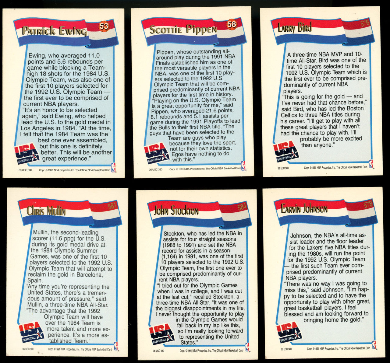 1991-92 Hoops USA Dream Team Set (13) w/ Michael Jordan EX-NM