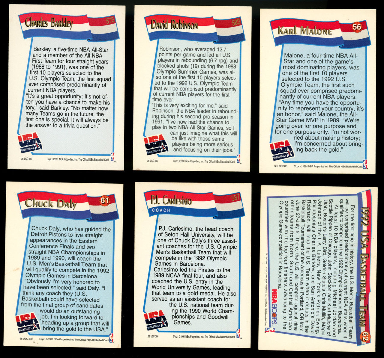 1991-92 Hoops USA Dream Team Set (13) w/ Michael Jordan EX-NM