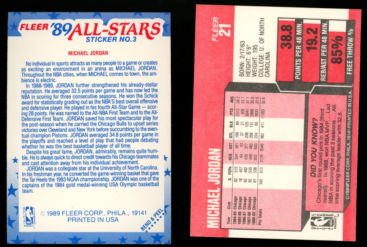 1989-90 Fleer Basketball Complete Set (168) w/Stickers (11) NM-MT