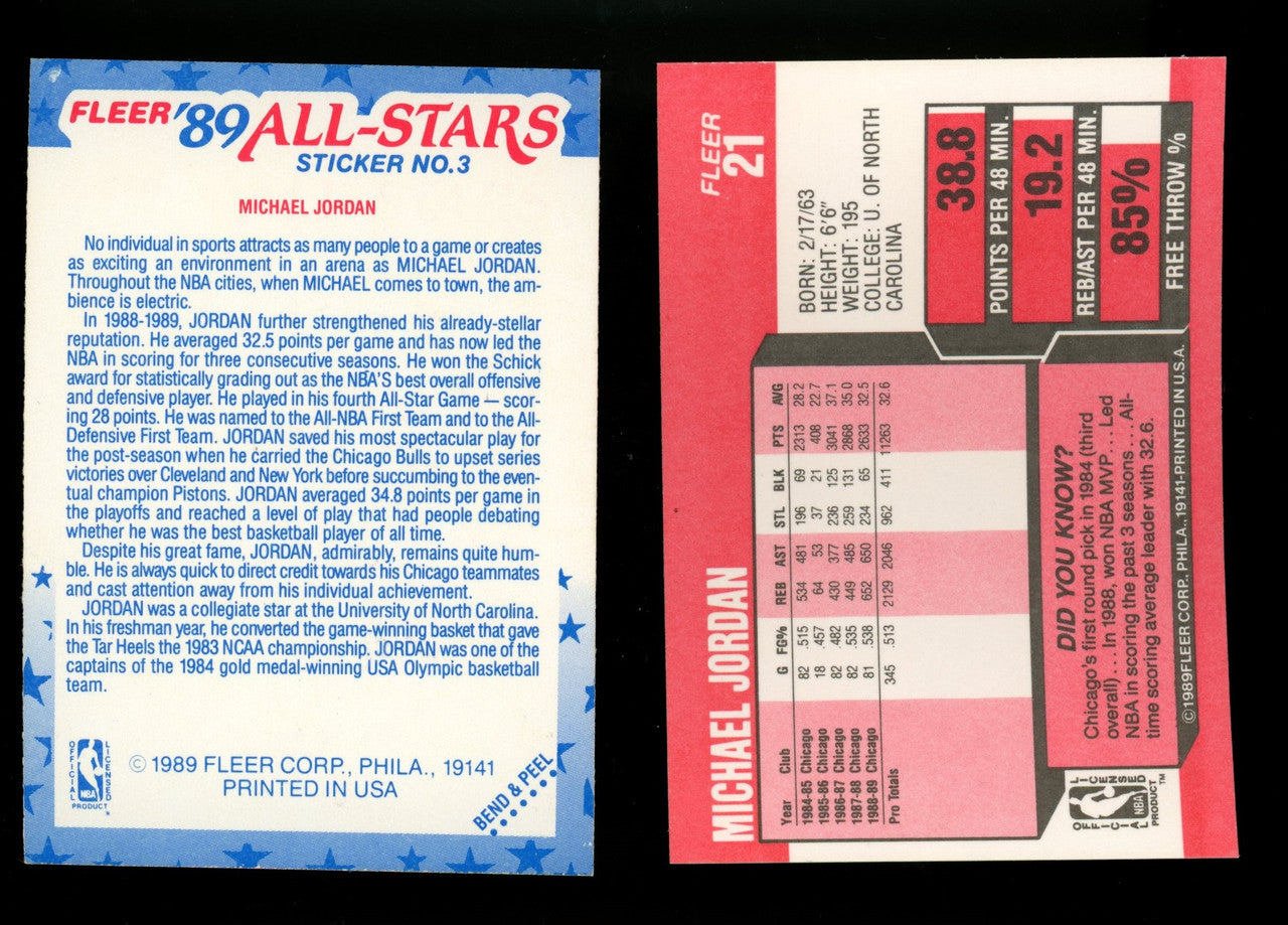 1989-90 Fleer Basketball Complete Set (168) w/Stickers (11) NM-MT "C"