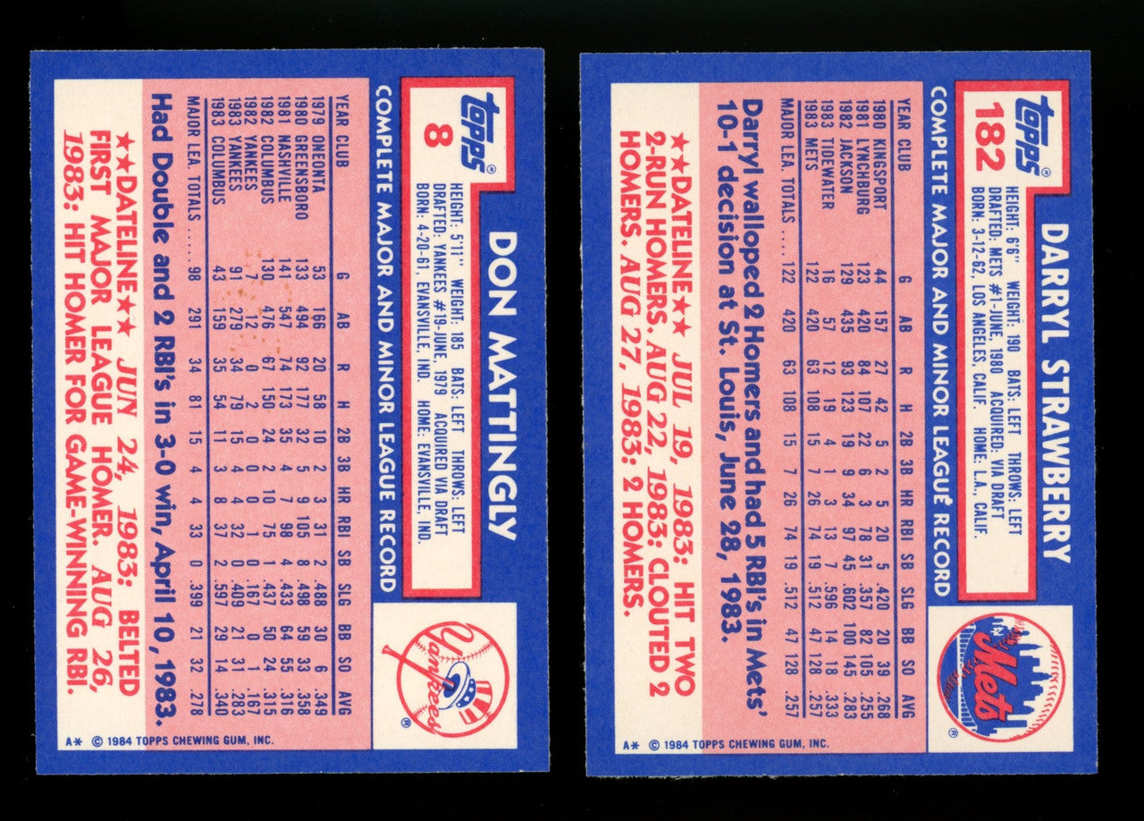 1984 Topps Tiffany Baseball Set in Box Opened Mattingly RC