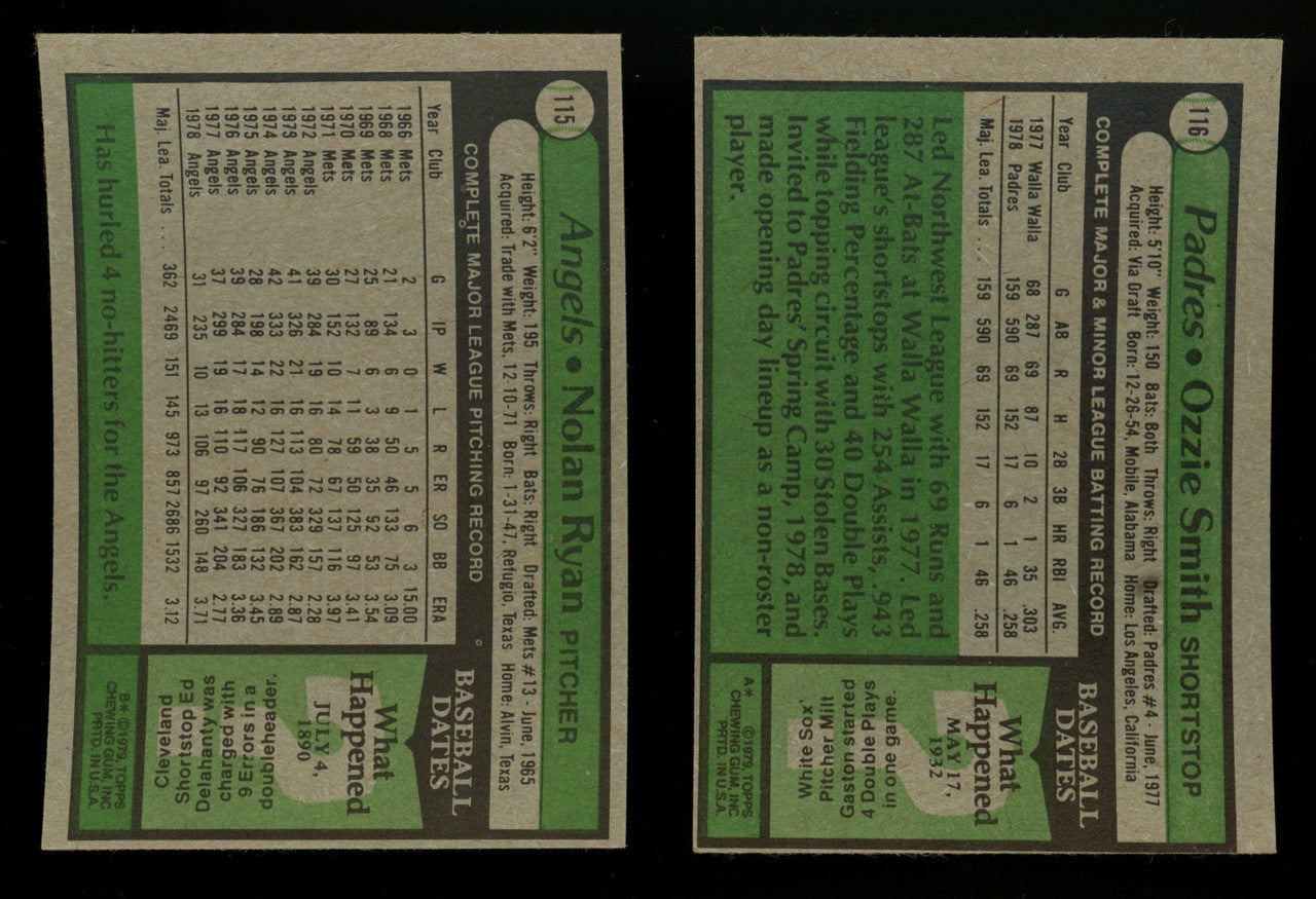 1979 Topps Baseball Complete Set (726) Ozzie Smith RC NM-MT