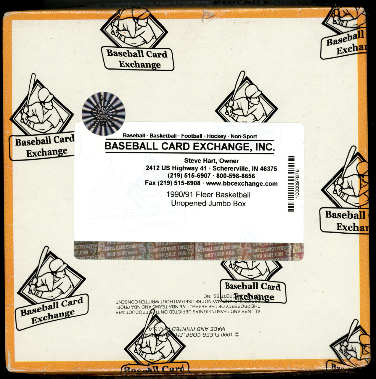 1990/91 Fleer Basketball Wrapped Sealed BBCE Jumbo Cello Wax Box