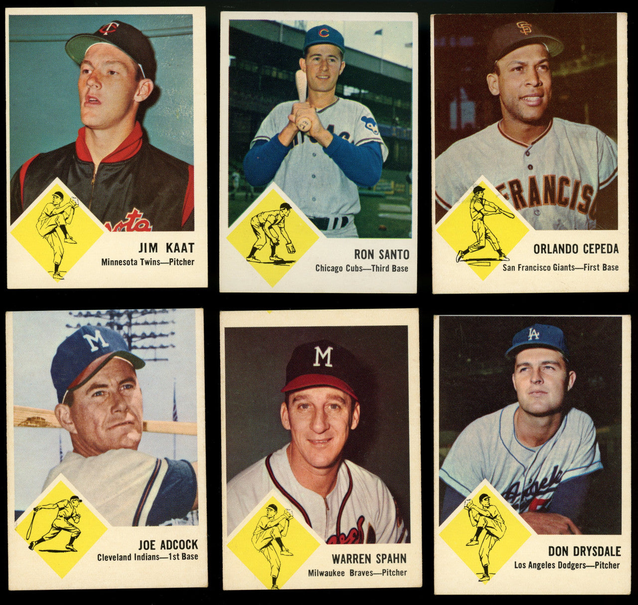 1963 Fleer Baseball Near Complete Set 65/66 VG-EX