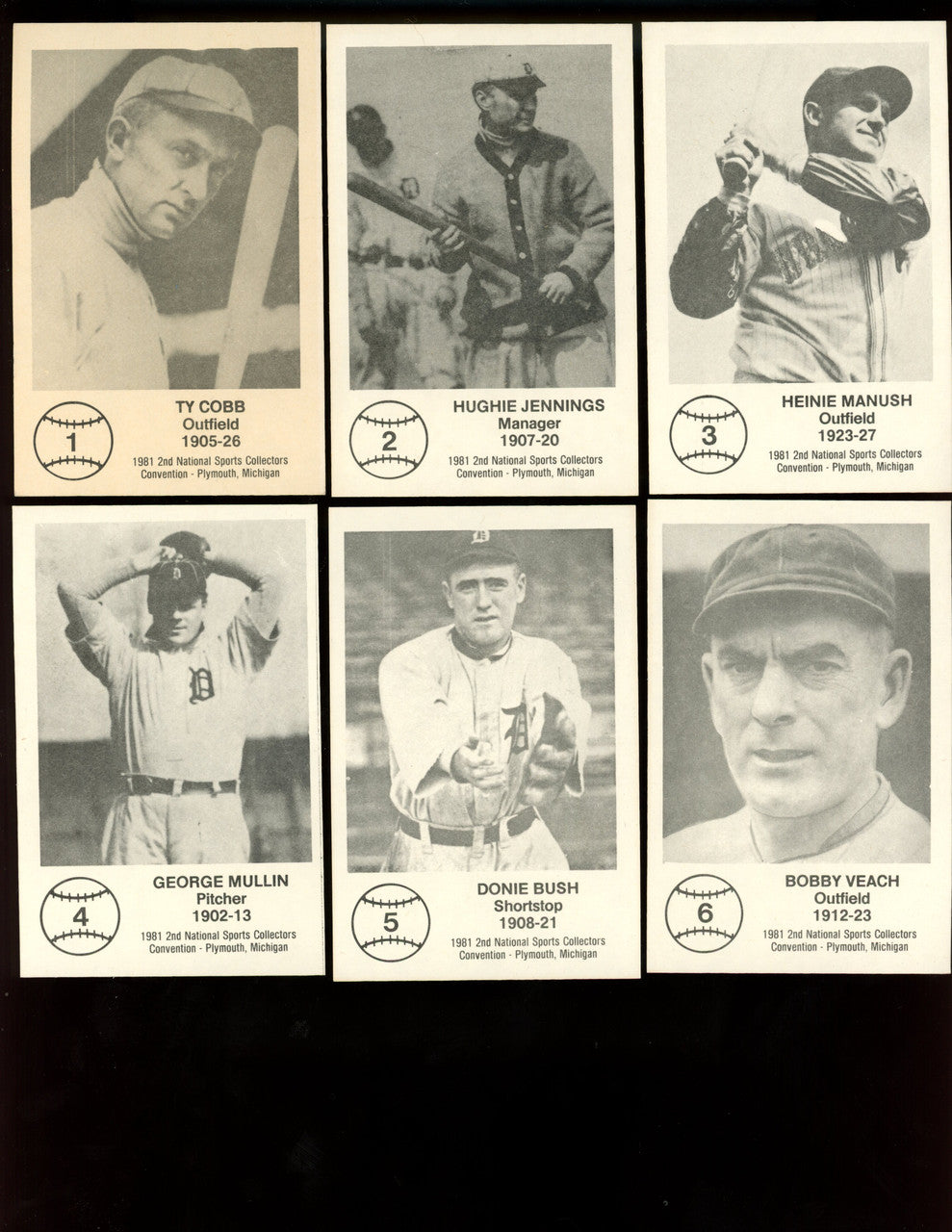 1981 2nd National Sports Collectors Convention Plymouth Detroit Tigers Set (32)