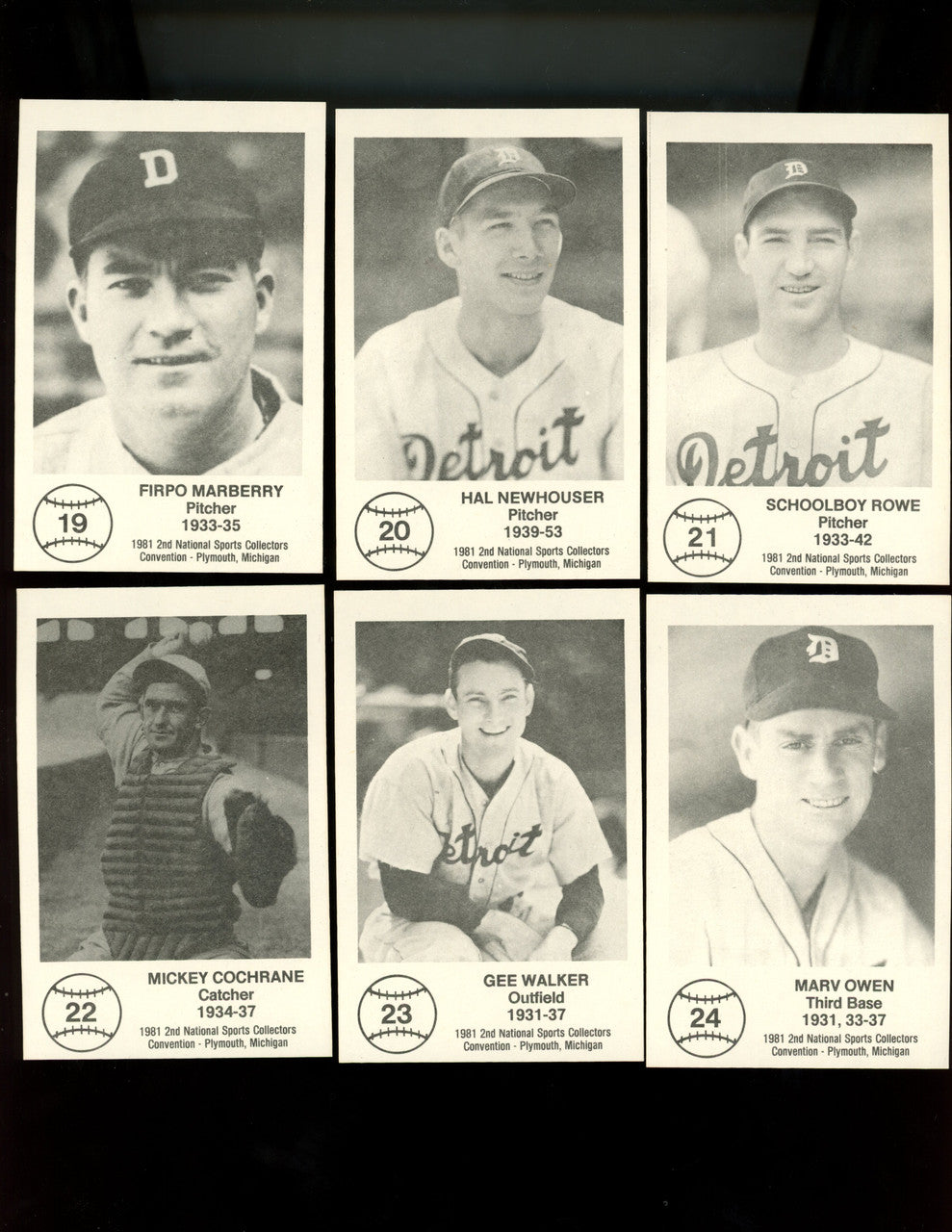 1981 2nd National Sports Collectors Convention Plymouth Detroit Tigers Set (32)