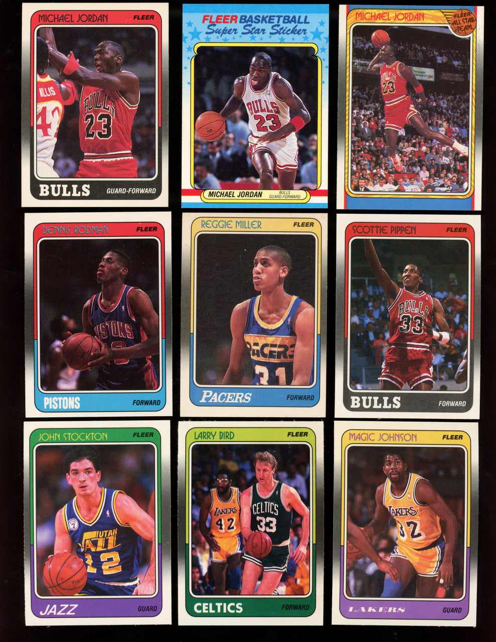 1988-89 Fleer Basketball Complete Set (132) with Stickers (11) NM-MT "A"