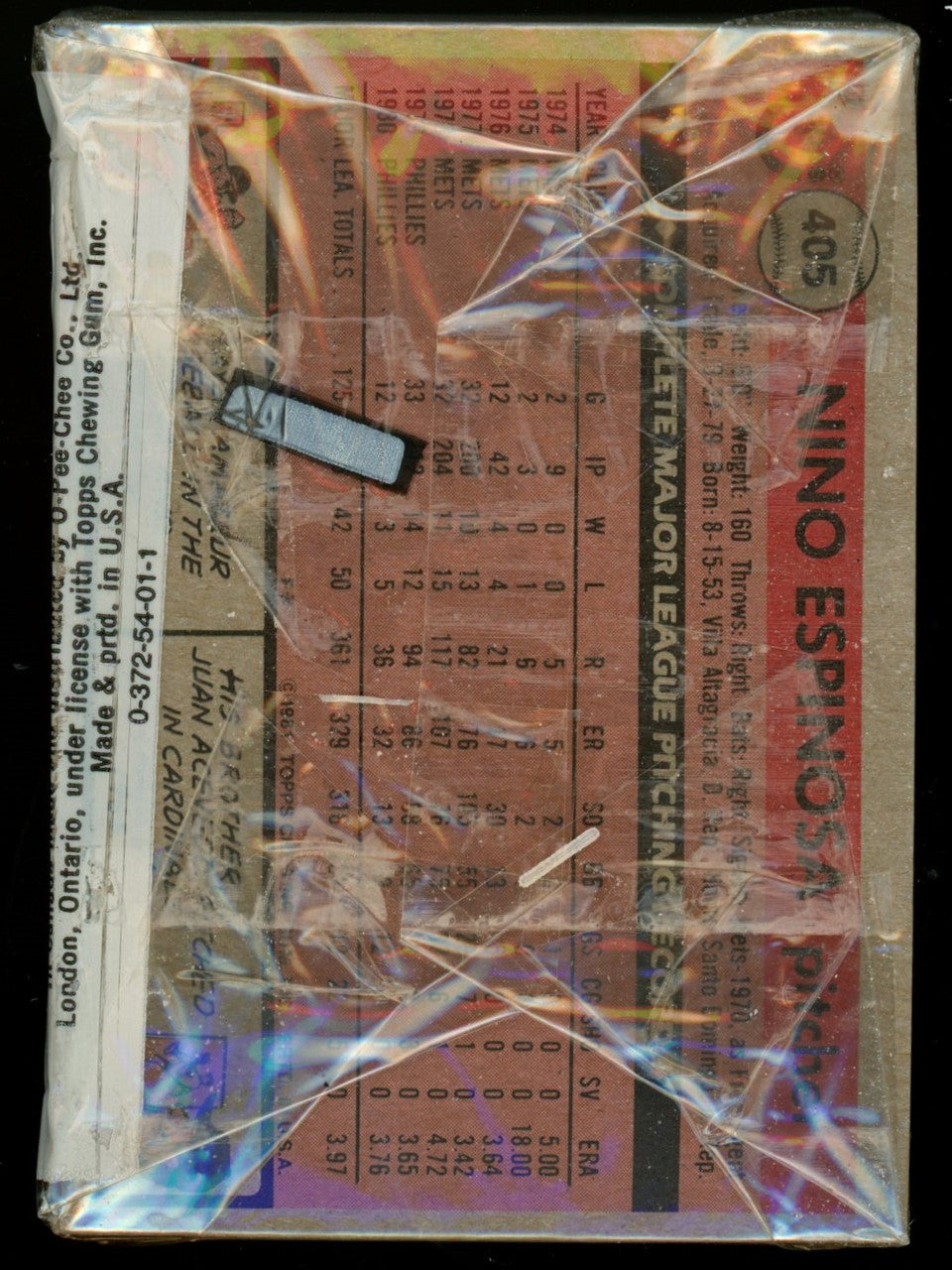 1981 Topps Baseball Cello Pack Sealed