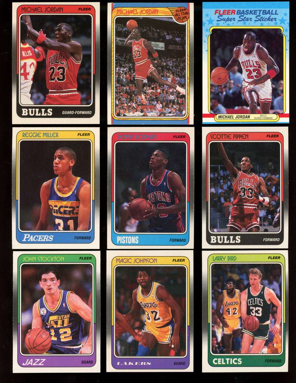 1988-89 Fleer Basketball Complete Set (132) with Stickers (11) NM-MT "B"